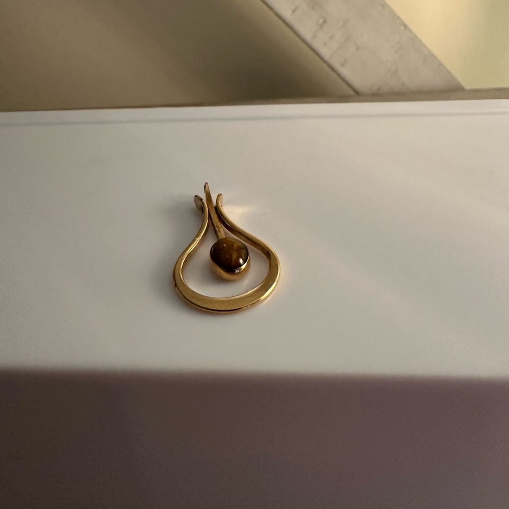 Gold Tiger’s Eye Stone Necklace Pendant Healing Crystal